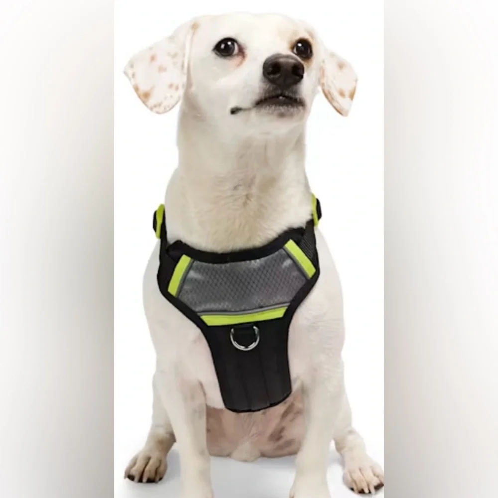 YOULY Adventure Reflective Dog Harness, Black-Medium